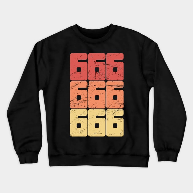 Retro 666 Satanic Text Crewneck Sweatshirt by MeatMan